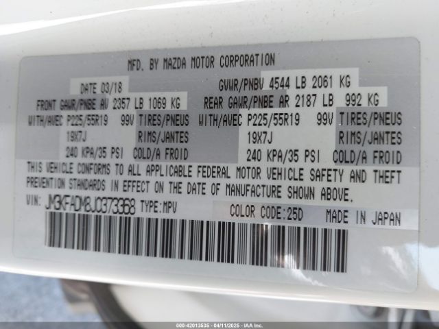 JM3KFADM8J0373368 Mazda Cx-5 Grand Touring