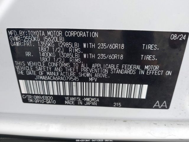 2024 TOYOTA BZ4X JTMABACA6RA079545 Photo 8