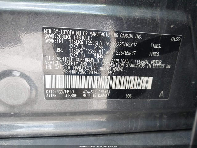 Toyota RAV4 LE 2022 2T3H1RFV9NC189145 Image 9