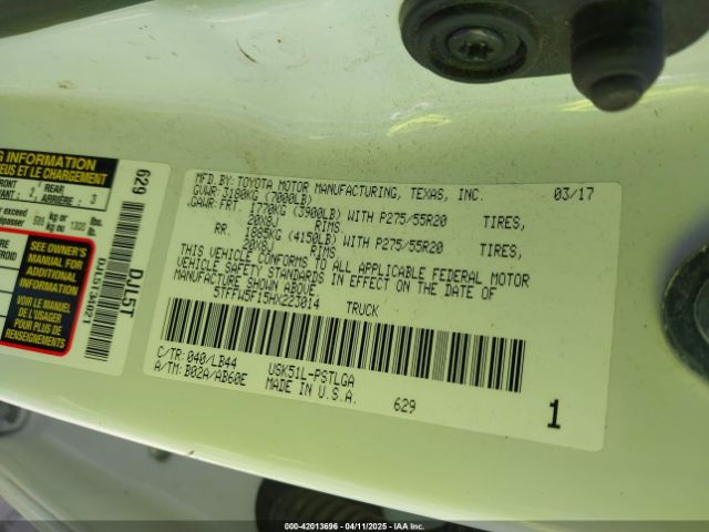 5TFFW5F15HX223014 Toyota Tundra Limited 5.7l V8