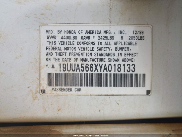 2000 ACURA TL 19UUA566XYA018133 Photo 8