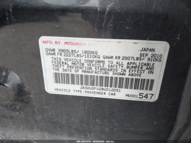 2011 MITSUBISHI LANCER JA32U2FU2BU012051 Photo 8