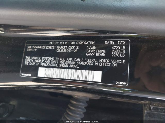 YV140MFB3F2299721 Volvo S60 T5 Premier