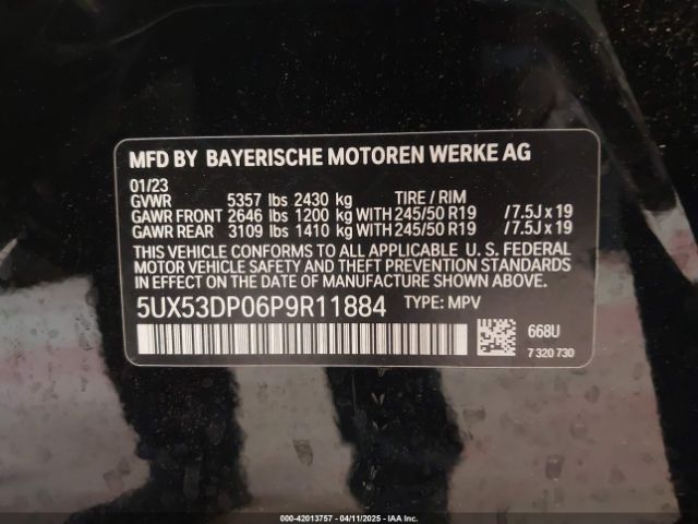 5UX53DP06P9R11884 BMW X3 Xdrive30i
