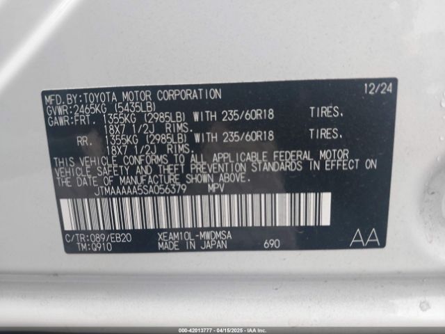 JTMAAAAA5SA056379 Toyota BZ4X XLE