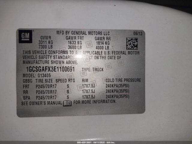 1GCSGAFX3E1100691 Chevrolet Express 1500 Work Van