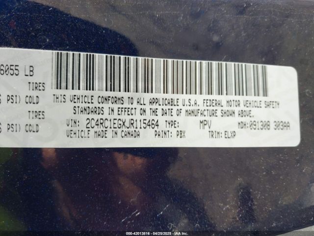 2018 CHRYSLER PACIFICA 2C4RC1EGXJR115464 Photo 8