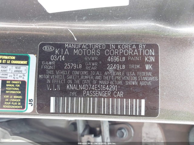 KNALN4D74E5164291 KIA Cadenza Premium