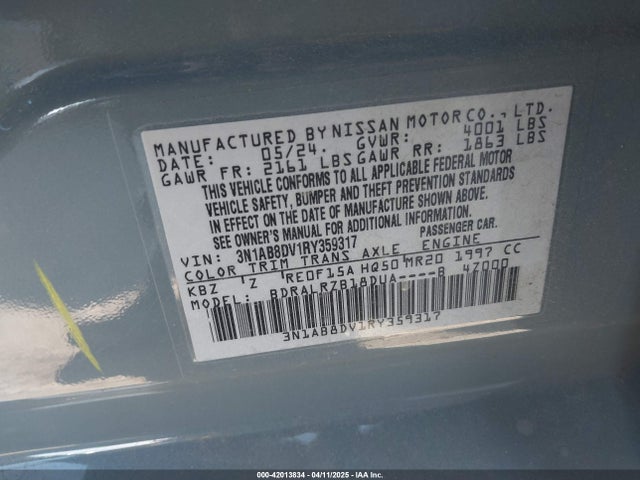 3N1AB8DV1RY359317 Nissan Sentra Sr Xtronic Cvt