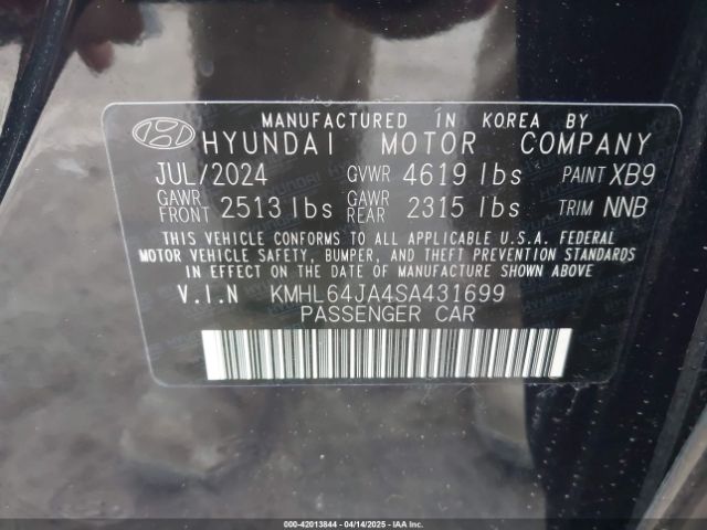 KMHL64JA4SA431699 Hyundai SONATA SEL