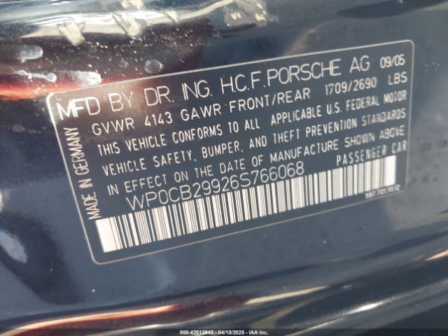 2006 PORSCHE 911 WP0CB29926S766068 Photo 8