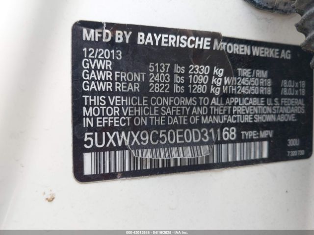 5UXWX9C50E0D31168 BMW X3 Xdrive28i