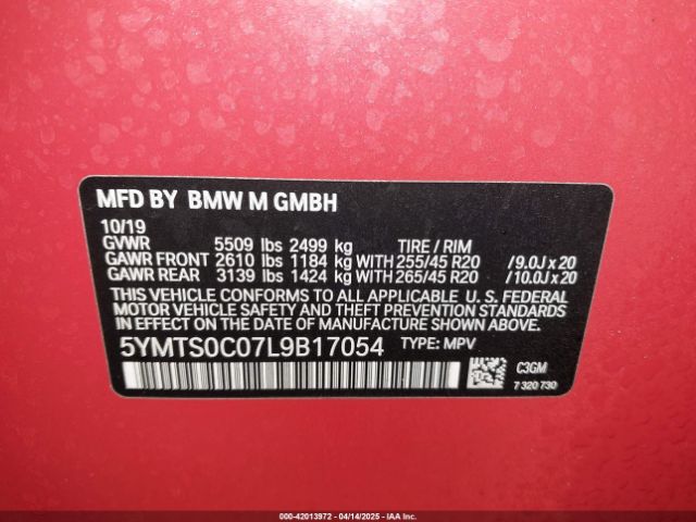 5YMTS0C07L9B17054 BMW 2020