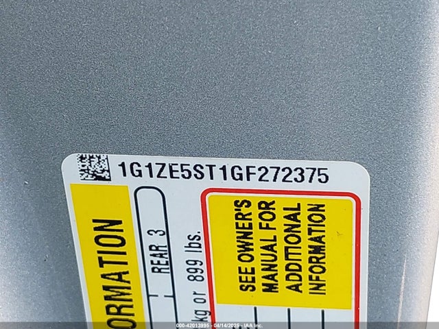 Chevrolet MALIBU 1LT 2016 1G1ZE5ST1GF272375 Image 9