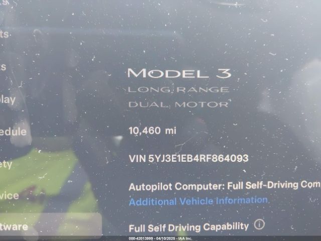 5YJ3E1EB4RF864093 Tesla Model 3 Long Range Dual Motor All-wheel Drive
