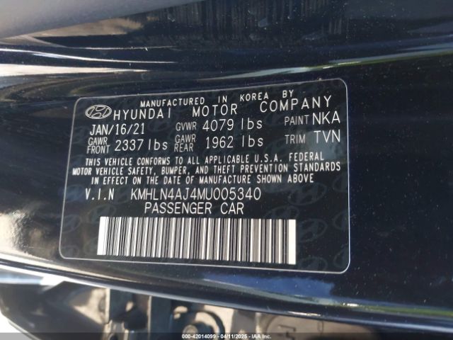 KMHLN4AJ4MU005340 Hyundai Elantra Hybrid Limited