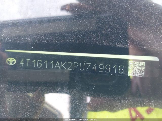 4T1G11AK2PU749916 Toyota CAMRY SE
