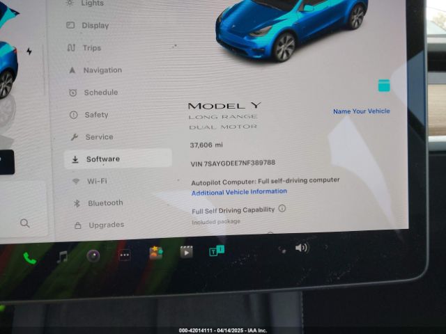 7SAYGDEE7NF389788 Tesla Model Y Long Range Dual Motor All-wheel Drive