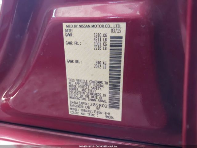 1N4AL3AP3FC285802 Nissan 2015