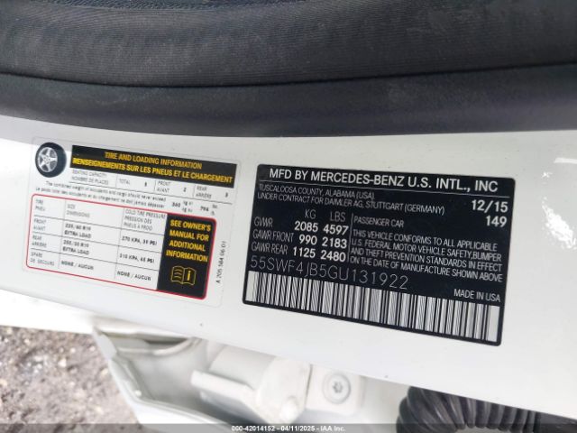 55SWF4JB5GU131922 Mercedes-Benz C 300 Luxury/sport