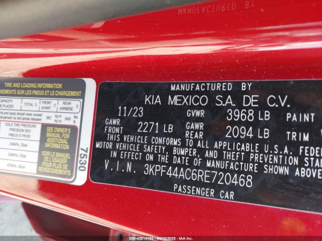 3KPF44AC6RE720468 KIA FORTE GT