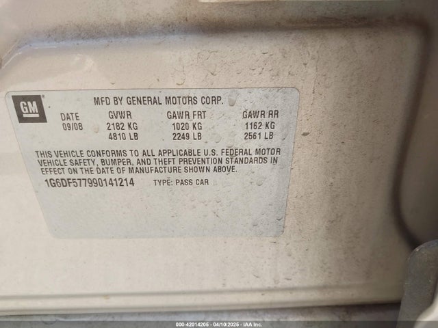 2009 CADILLAC CTS 1G6DF577990141214 Photo 8