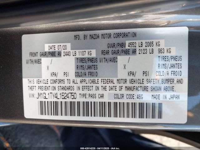 2020 MAZDA MAZDA6 JM1GL1TY4L1524750 Photo 8