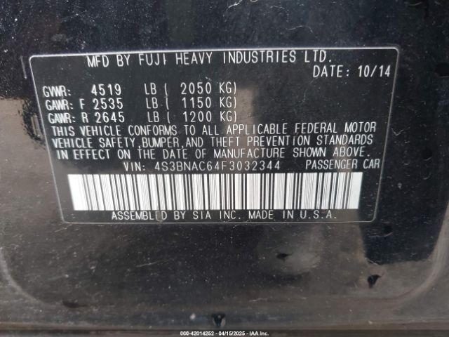 4S3BNAC64F3032344 Subaru Legacy 2.5i Premium