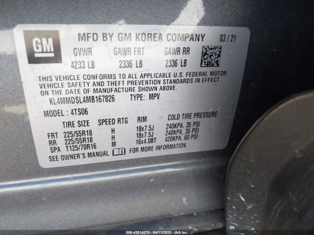 KL4MMDSL4MB167826 Buick Encore Gx Fwd Select