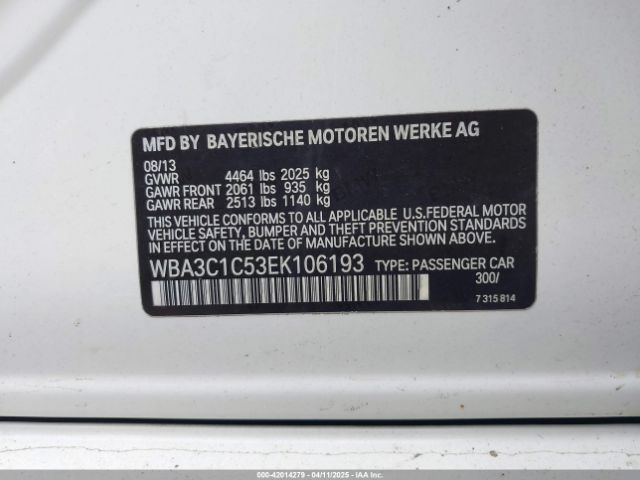 WBA3C1C53EK106193 BMW 328I