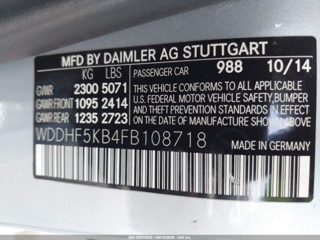 WDDHF5KB4FB108718 Mercedes-Benz E 350
