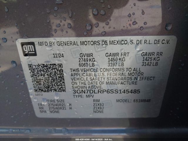 3GN7DLRP6SS145485 Chevrolet Equinox Ev Lt