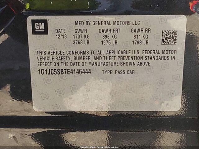 1G1JC5SB7E4146444 Chevrolet Sonic Lt Auto