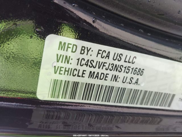 1C4SJVFJ3NS151686 Jeep Grand Wagoneer Series Ii Obsidian 4x4