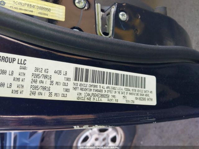 1C4NJPBB4ED886950 Jeep Patriot Sport
