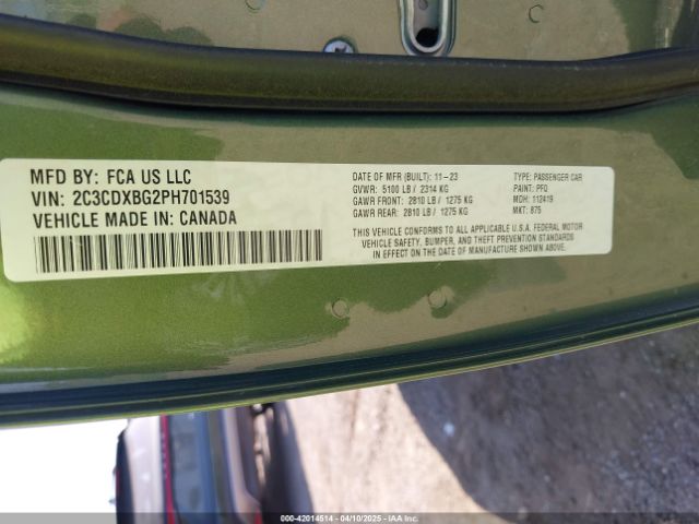 2C3CDXBG2PH701539 Dodge Charger Sxt