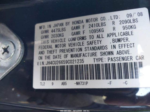 2009 ACURA TSX JH4CU26659C021235 Photo 8