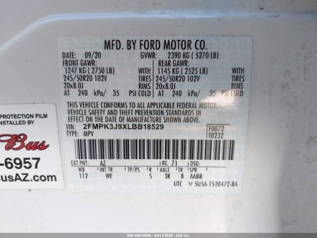2FMPK3J9XLBB18529 Ford Edge St Line