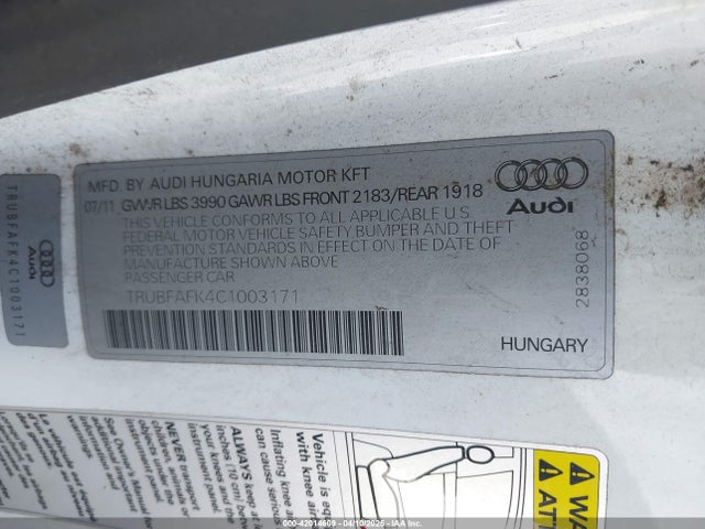 2012 AUDI TT TRUBFAFK4C1003171 Photo 8