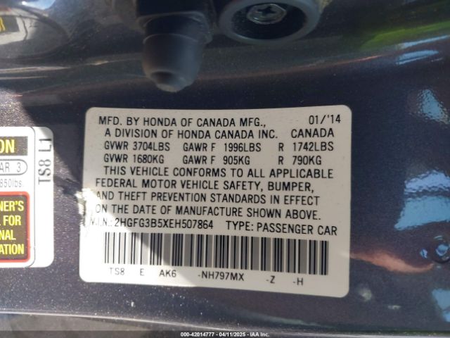 2HGFG3B5XEH507864 Honda Civic Lx