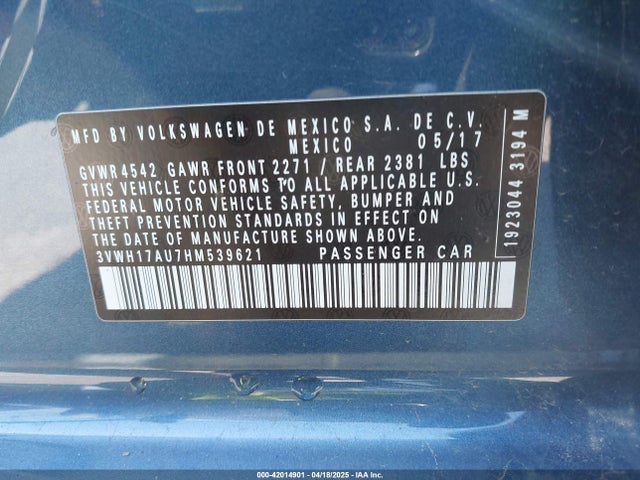 3VWH17AU7HM539621 Volkswagen 1.8 tsi