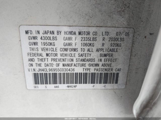 2005 ACURA TSX JH4CL96955C030436 Photo 8