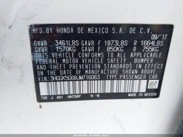 3HGGK5G68JM716063 Honda Fit Sport