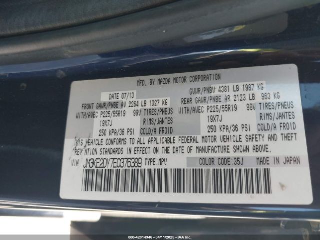 JM3KE2DY7E0376389 Mazda Cx-5 Grand Touring