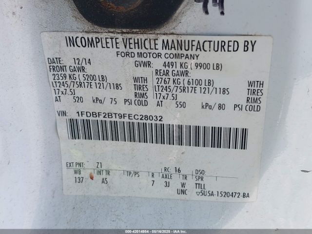 1FDBF2BT9FEC28032 Ford F-250 Xl