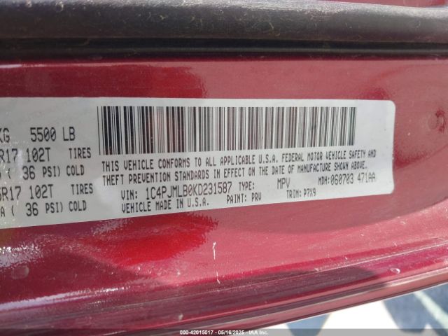 1C4PJMLB0KD231587 Jeep Cherokee Latitude Plus 4x4
