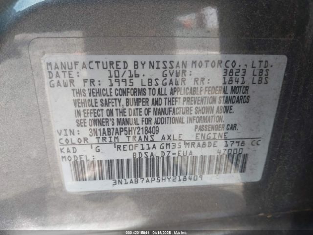 3N1AB7AP5HY218409 Nissan SENTRA SV