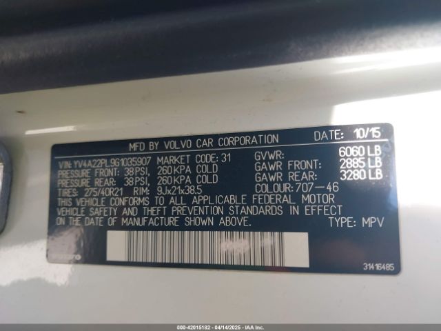 2016 VOLVO XC90 YV4A22PL9G1035907 Photo 8