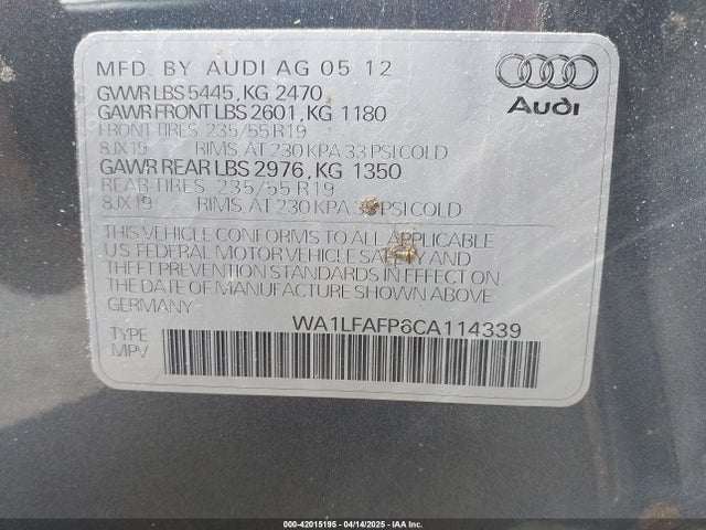 2012 AUDI Q5 WA1LFAFP6CA114339 Photo 8