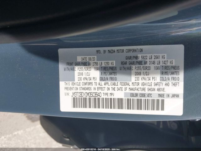 JM3TCBDY0M0503640 Mazda Cx-9 Carbon Edition